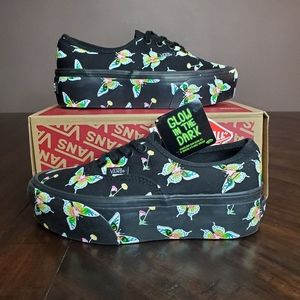 Vans Authentic Stacked Glow In The Dark Morph Blackout Women Size 5.5
